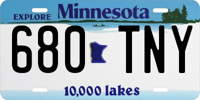 MN license plate 680TNY