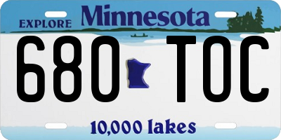 MN license plate 680TOC