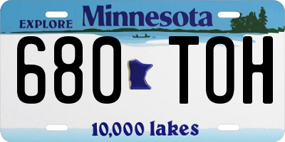 MN license plate 680TOH