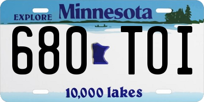 MN license plate 680TOI