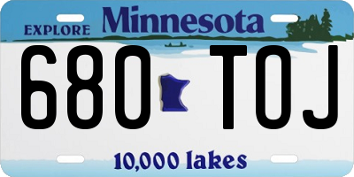 MN license plate 680TOJ