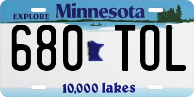 MN license plate 680TOL