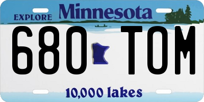 MN license plate 680TOM