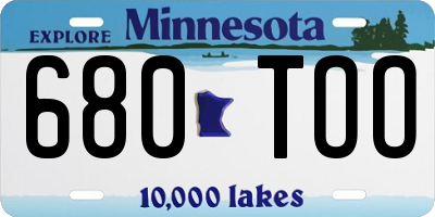 MN license plate 680TOO