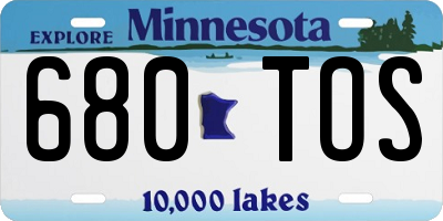 MN license plate 680TOS