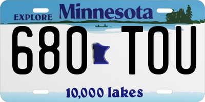 MN license plate 680TOU