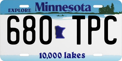 MN license plate 680TPC