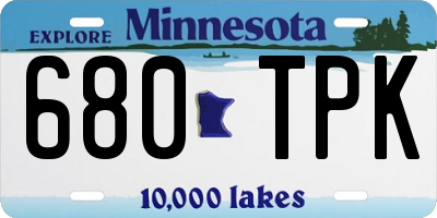 MN license plate 680TPK