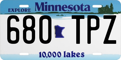 MN license plate 680TPZ