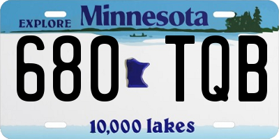 MN license plate 680TQB