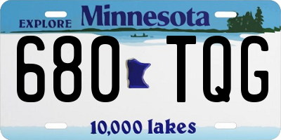 MN license plate 680TQG