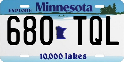 MN license plate 680TQL