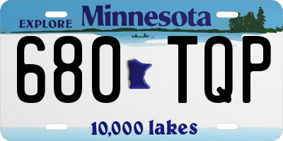 MN license plate 680TQP