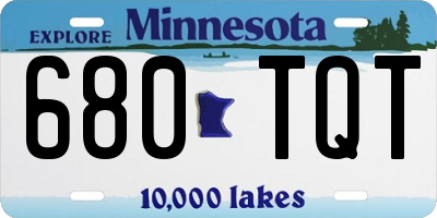 MN license plate 680TQT