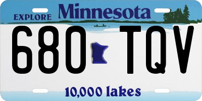 MN license plate 680TQV