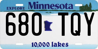 MN license plate 680TQY