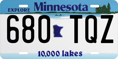 MN license plate 680TQZ