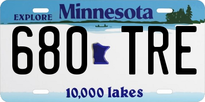 MN license plate 680TRE