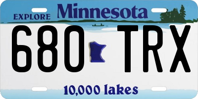 MN license plate 680TRX