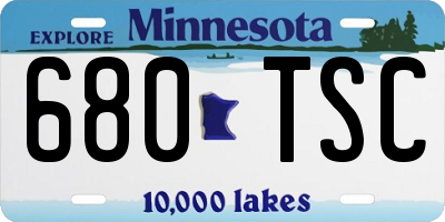 MN license plate 680TSC