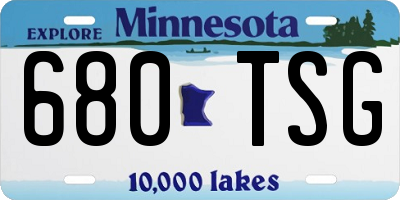 MN license plate 680TSG