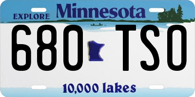 MN license plate 680TSO