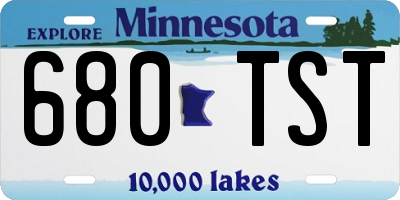 MN license plate 680TST