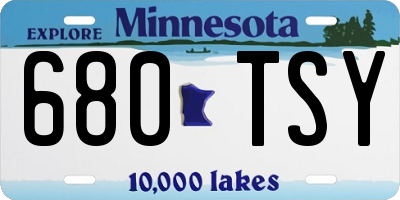 MN license plate 680TSY
