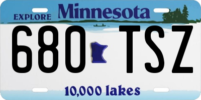 MN license plate 680TSZ