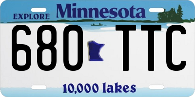 MN license plate 680TTC