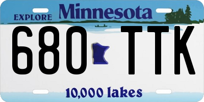 MN license plate 680TTK