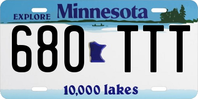 MN license plate 680TTT