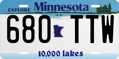 MN license plate 680TTW