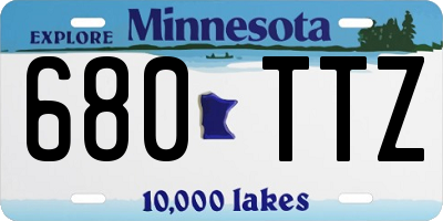 MN license plate 680TTZ