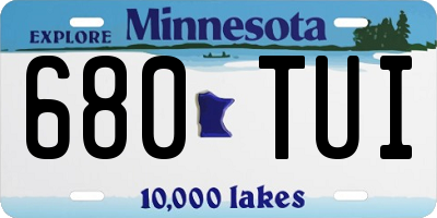 MN license plate 680TUI