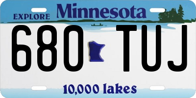 MN license plate 680TUJ