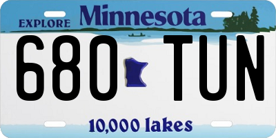 MN license plate 680TUN