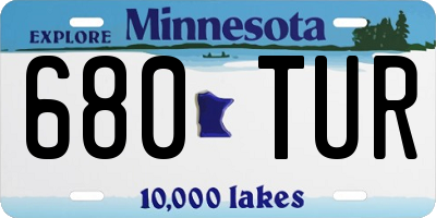 MN license plate 680TUR