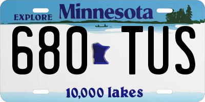 MN license plate 680TUS
