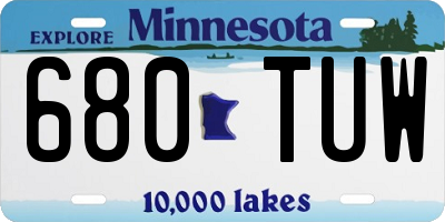 MN license plate 680TUW