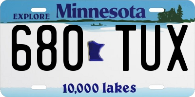 MN license plate 680TUX