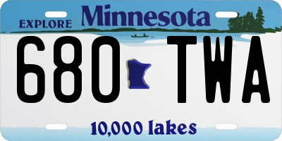 MN license plate 680TWA