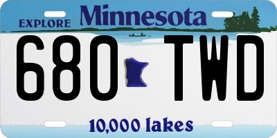 MN license plate 680TWD