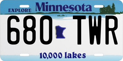 MN license plate 680TWR