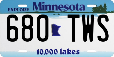 MN license plate 680TWS