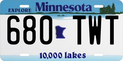 MN license plate 680TWT
