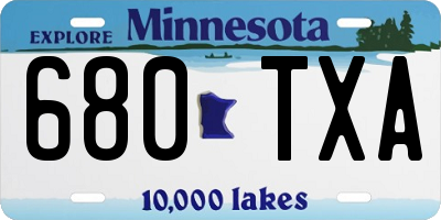 MN license plate 680TXA