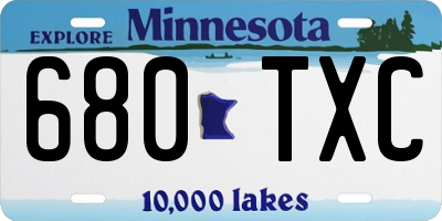 MN license plate 680TXC