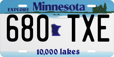 MN license plate 680TXE