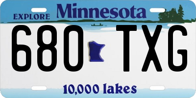 MN license plate 680TXG